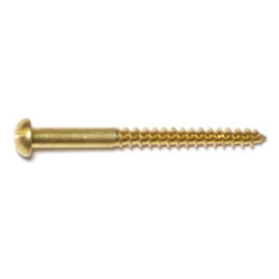 50 Pcs Brass #8 Slotted Round Head Wood Screw x 1.25 Length, 50 Pcs Brass #8 Slotted Round Head Wood Screw x 1.25 Length,